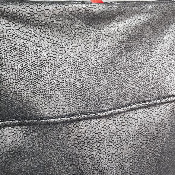 Spanx Leggings Medium Black Snakeskin Print Faux Leather High Waist Pull On - Picture 3 of 6